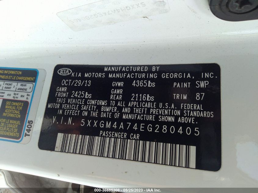 2014 KIA OPTIMA LX - 5XXGM4A74EG280405