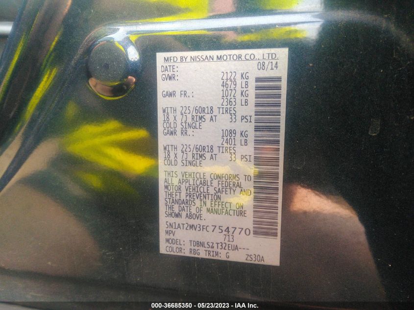 2015 NISSAN ROGUE SL - 5N1AT2MV3FC754770