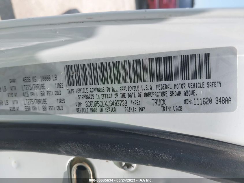 2018 RAM 2500 TRADESMAN - 3C6UR5CLXJG403739