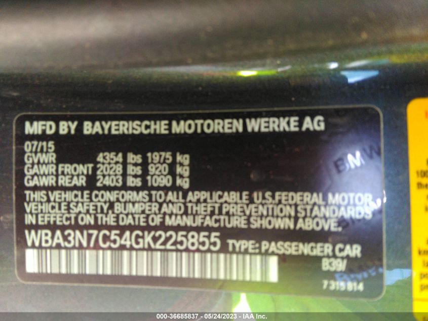 2016 BMW 4 SERIES 428I - WBA3N7C54GK225855