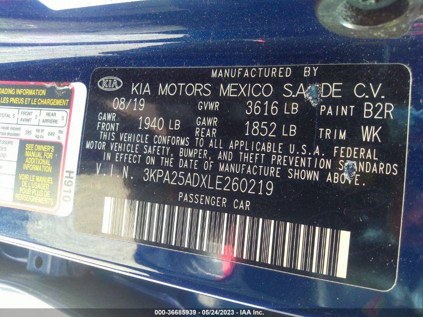 2020 KIA RIO 5-DOOR S - 3KPA25ADXLE260219