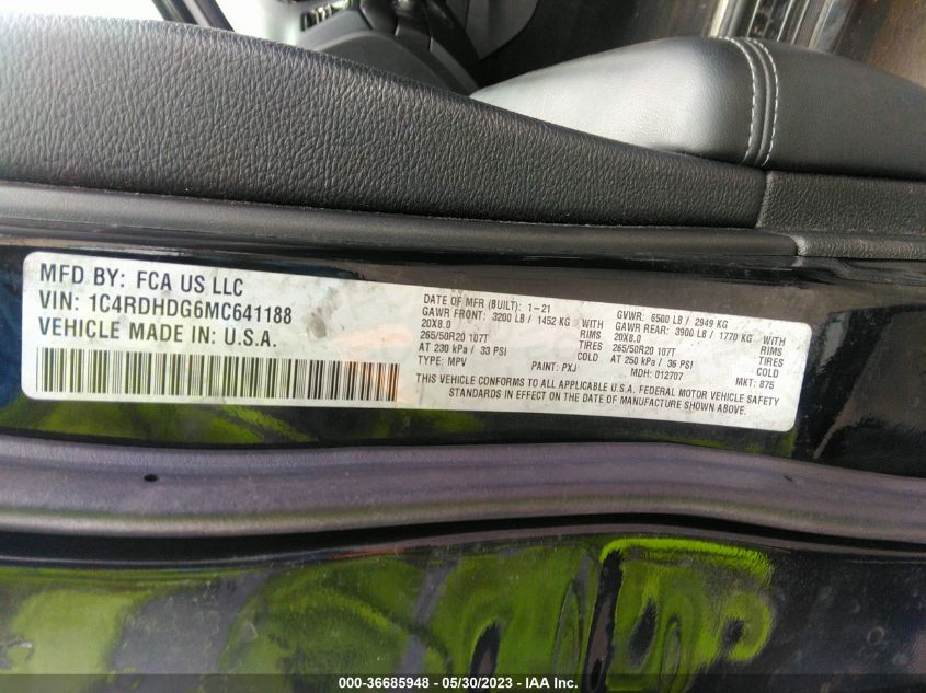 2021 DODGE DURANGO GT PLUS - 1C4RDHDG6MC641188