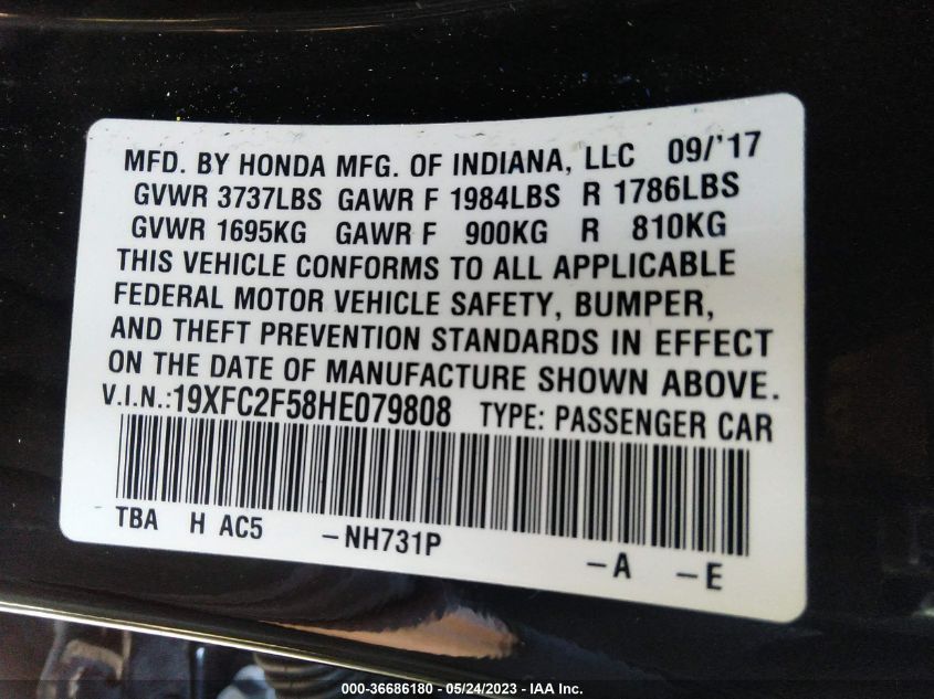 2017 HONDA CIVIC SEDAN LX - 19XFC2F58HE079808