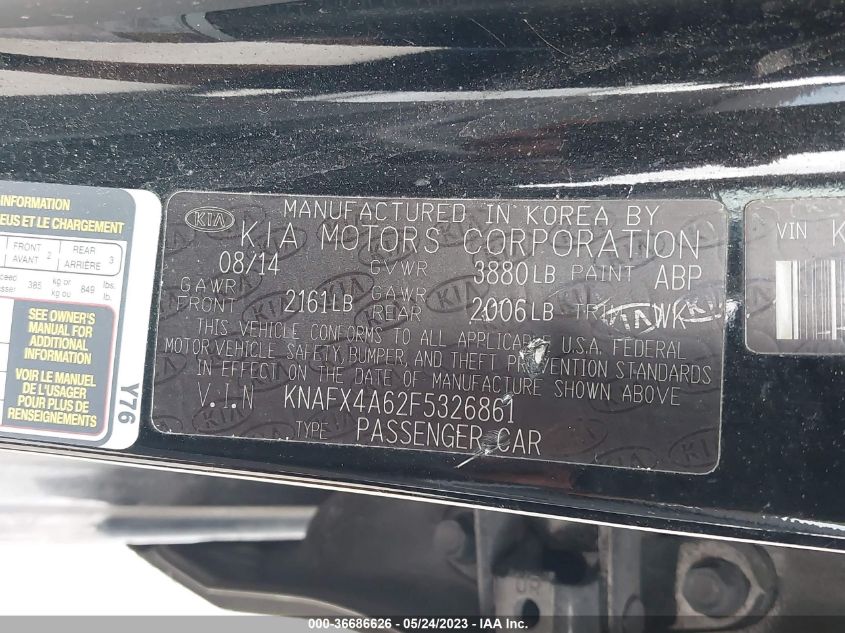 2015 KIA FORTE LX - KNAFX4A62F5326861