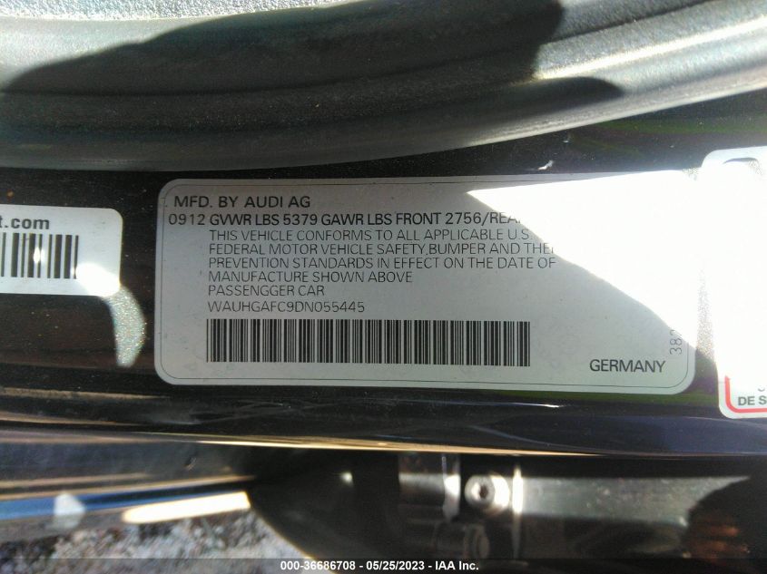 2013 AUDI A6 3.0T PRESTIGE - WAUHGAFC9DN055445