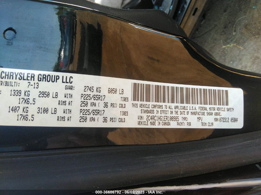2014 CHRYSLER TOWN & COUNTRY S - 2C4RC1HG1ER108985