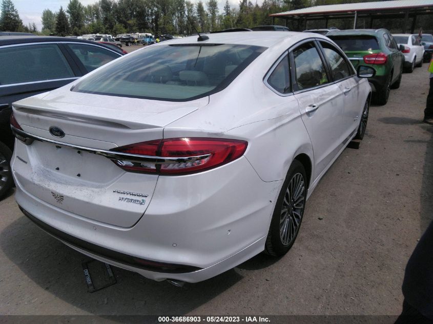 2018 FORD FUSION HYBRID TITANIUM/PLATINUM - 3FA6P0RU8JR168116