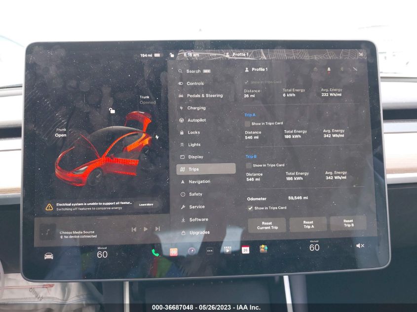 2018 TESLA MODEL 3 RANGE BATTERY - 5YJ3E1EA5JF044228
