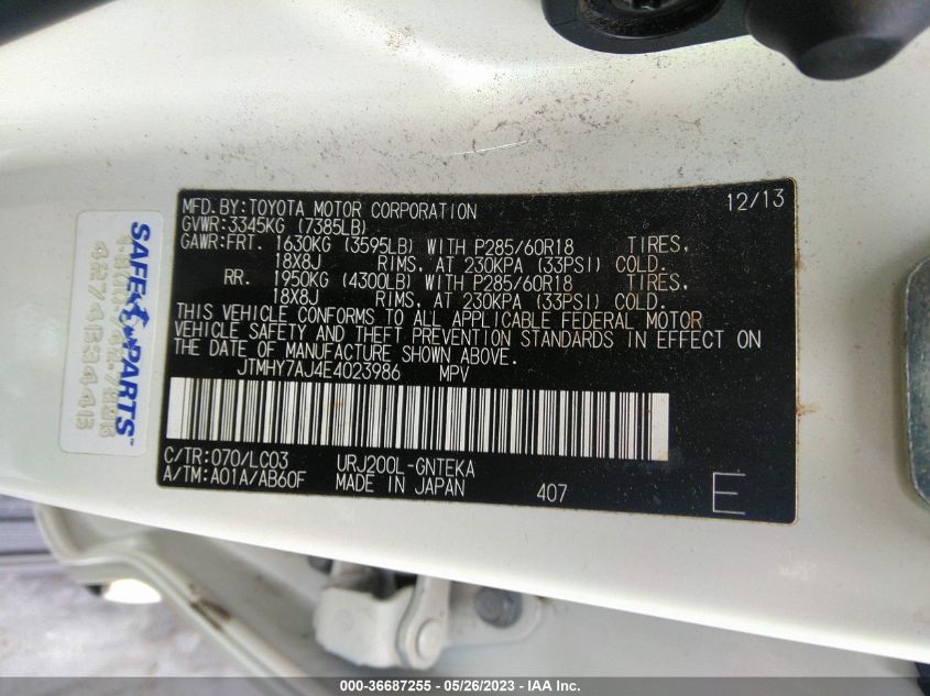 2014 TOYOTA LAND CRUISER - JTMHY7AJ4E4023986
