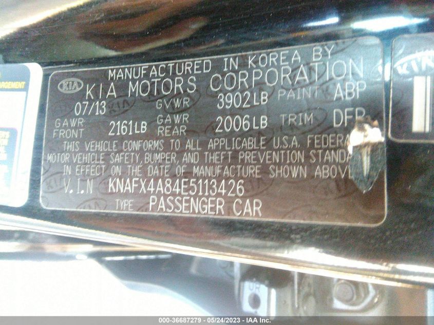 2014 KIA FORTE EX - KNAFX4A84E5113426