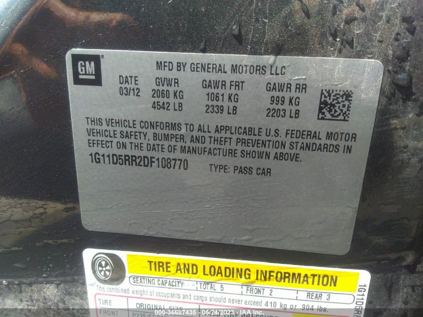 2013 CHEVROLET MALIBU ECO - 1G11D5RR2DF108770