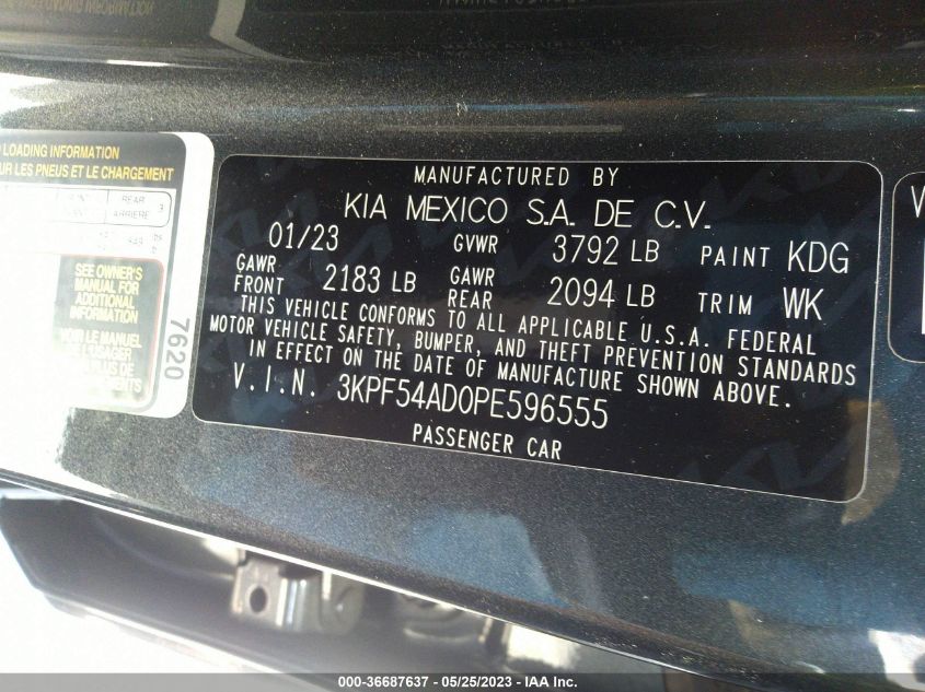 2023 KIA FORTE GT-LINE - 3KPF54AD0PE596555