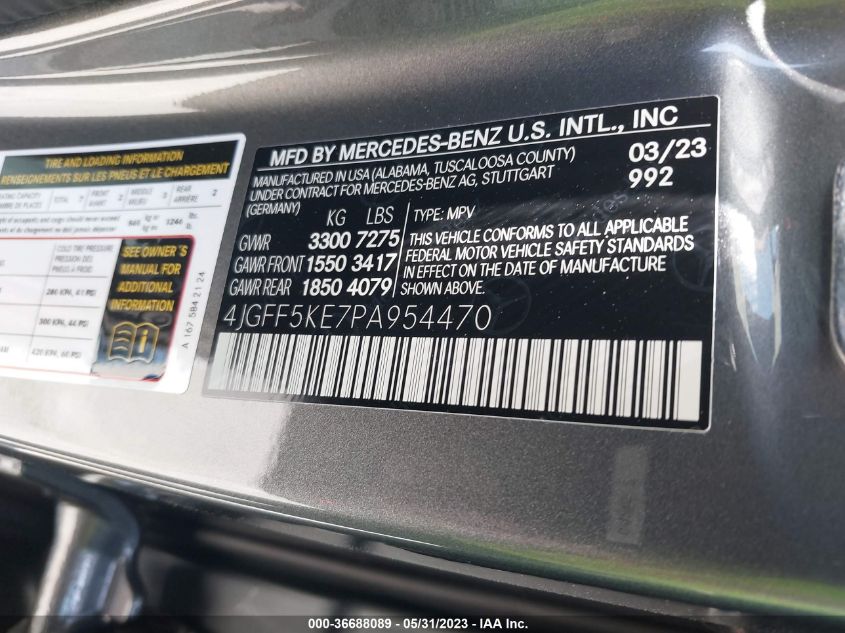 2023 MERCEDES-BENZ GLS GLS 450 - 4JGFF5KE7PA954470
