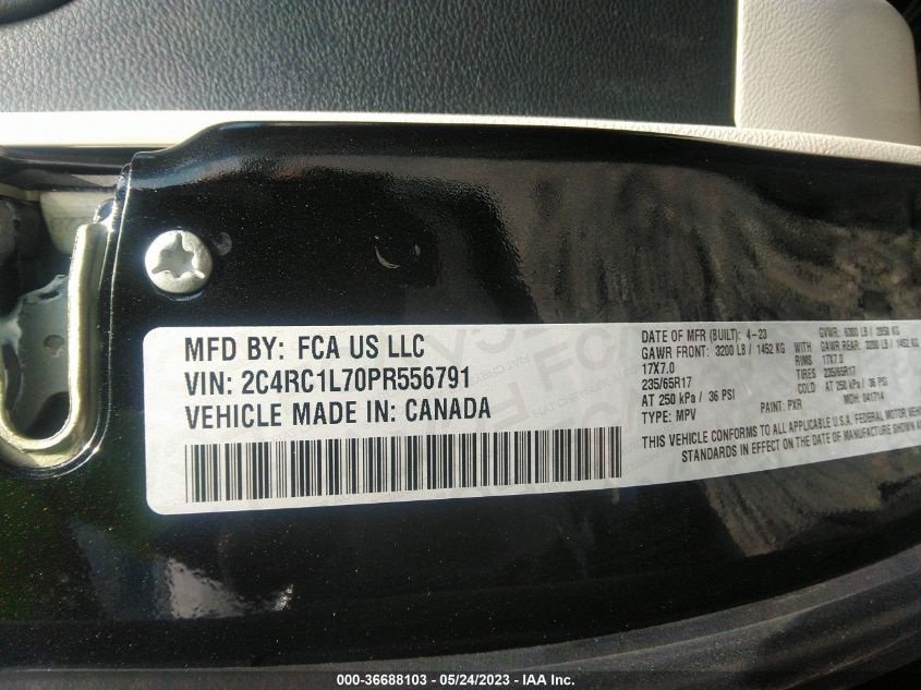 2023 CHRYSLER PACIFICA HYBRID TOURING L - 2C4RC1L70PR556791
