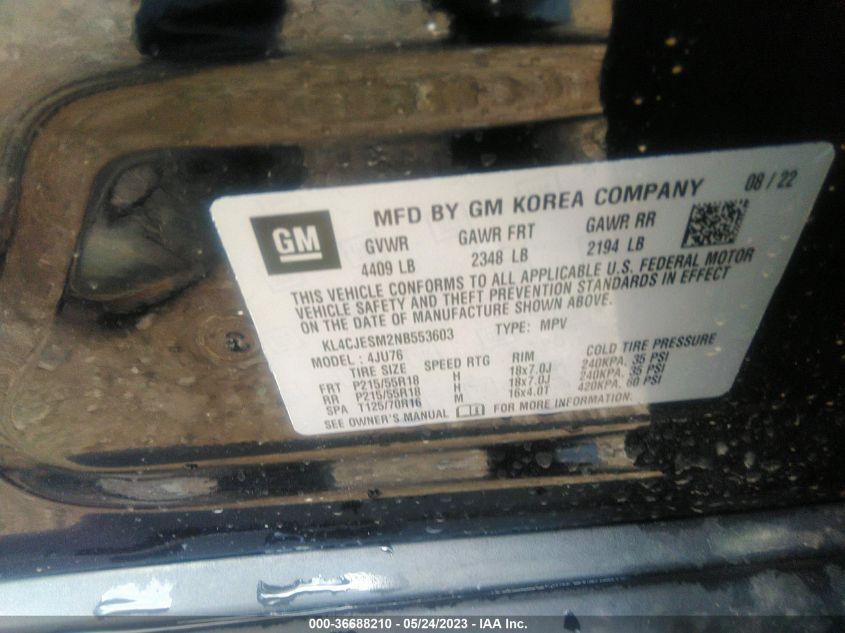 2022 BUICK ENCORE PREFERRED - KL4CJESM2NB553603