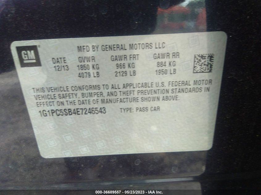 2014 CHEVROLET CRUZE 1LT - 1G1PC5SB4E7246543