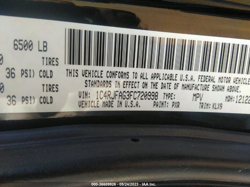 2015 JEEP GRAND CHEROKEE ALTITUDE - 1C4RJFAG3FC720998