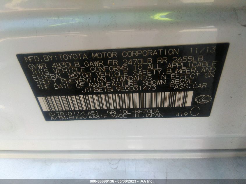 2014 LEXUS GS 350 - JTHBE1BL9E5031473