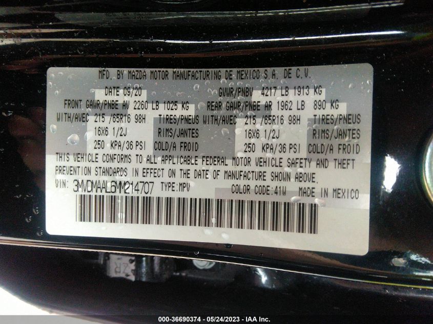 2021 MAZDA CX-30 2.5 S - 3MVDMAAL6MM214707