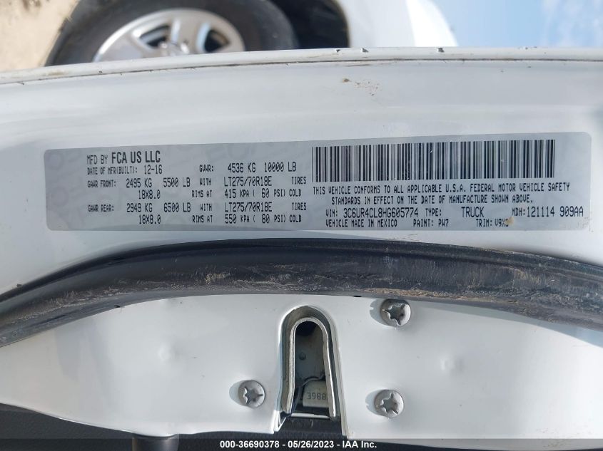 2017 RAM 2500 TRADESMAN - 3C6UR4CL8HG605774