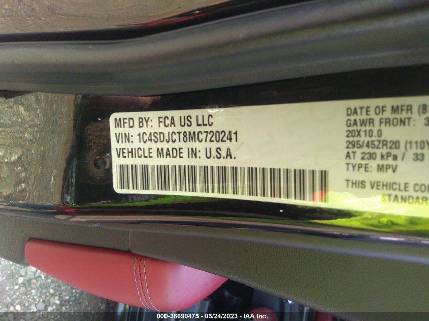 2021 DODGE DURANGO R/T - 1C4SDJCT8MC720241