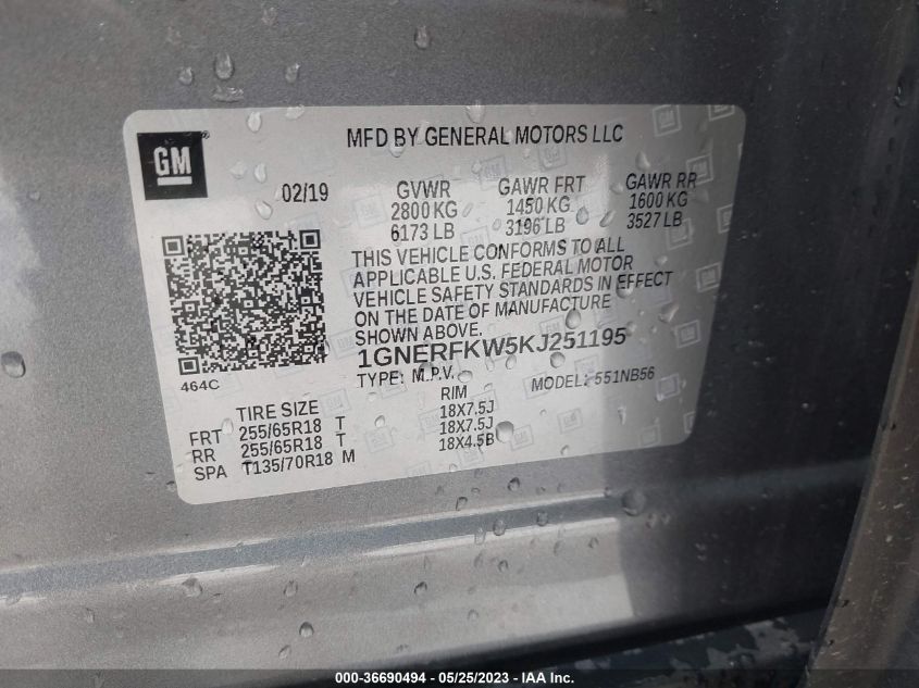 2019 CHEVROLET TRAVERSE LS - 1GNERFKW5KJ251195