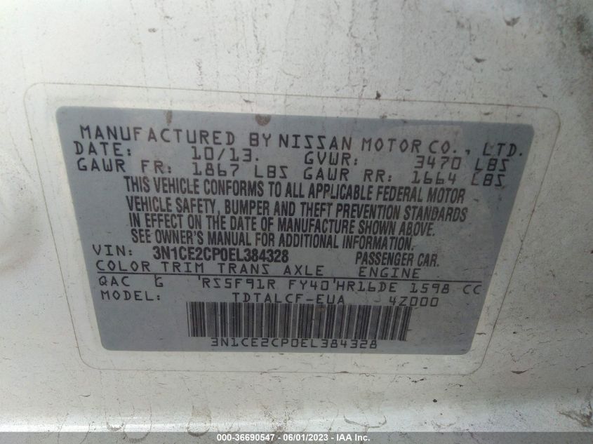 2014 NISSAN VERSA NOTE S - 3N1CE2CP0EL384328