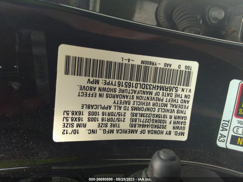 2013 HONDA CR-V LX - 5J6RM4H33DL016516
