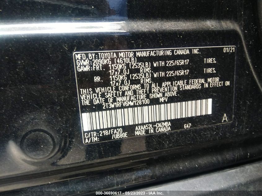 2021 TOYOTA RAV4 XLE - 2T3W1RFV6MW128100