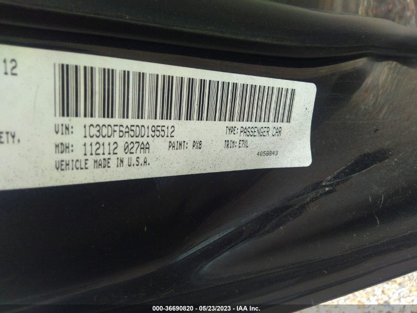 2013 DODGE DART SXT - 1C3CDFBA5DD195512