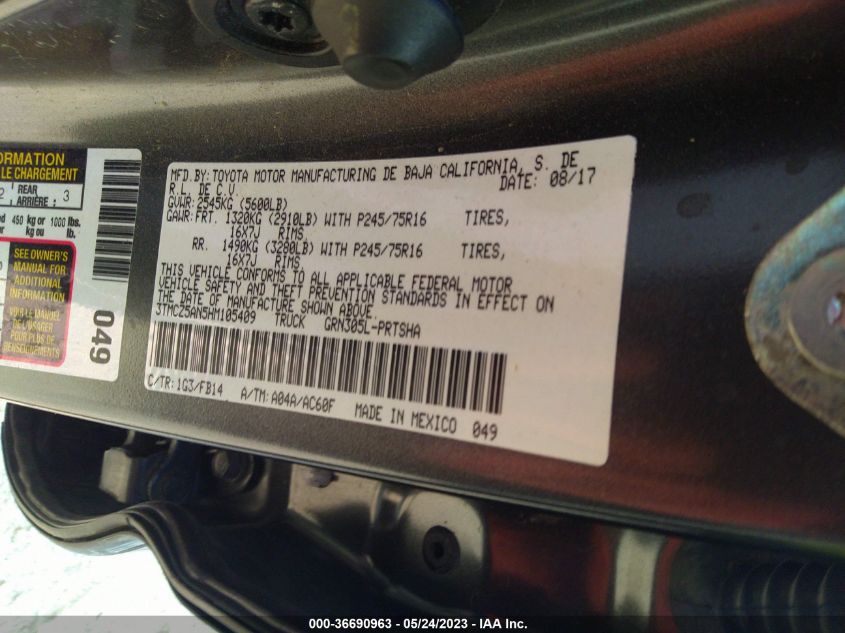 2017 TOYOTA TACOMA SR5/TRD SPORT - 3TMCZ5AN5HM105409