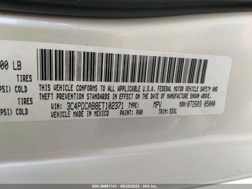 2014 DODGE JOURNEY AMERICAN VALUE PKG - 3C4PDCAB8ET102371