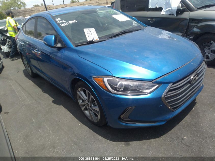 2017 HYUNDAI ELANTRA LIMITED - KMHD84LF2HU263995