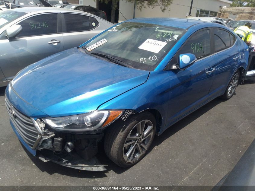 2017 HYUNDAI ELANTRA LIMITED - KMHD84LF2HU263995