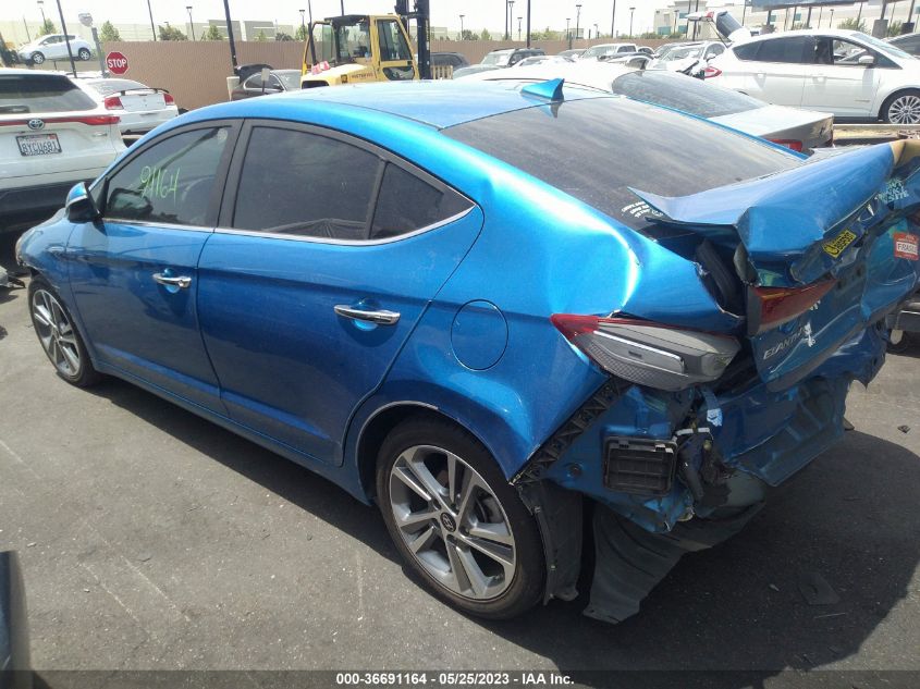 2017 HYUNDAI ELANTRA LIMITED - KMHD84LF2HU263995