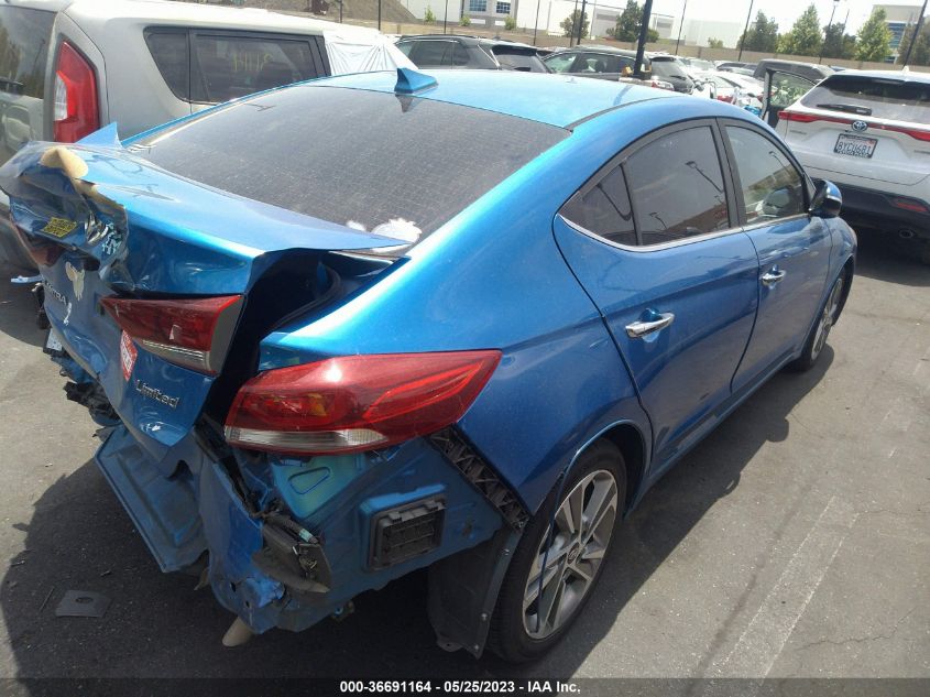 2017 HYUNDAI ELANTRA LIMITED - KMHD84LF2HU263995