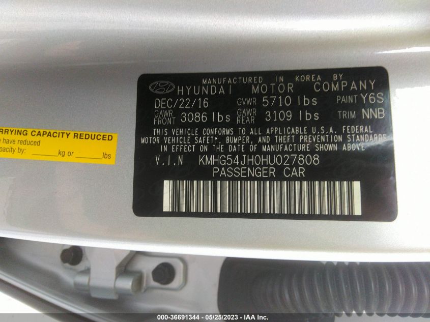 2017 GENESIS G90 5.0L ULTIMATE KMHG54JH0HU027808