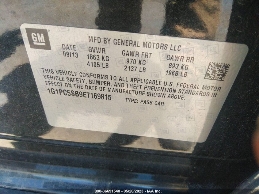 2014 CHEVROLET CRUZE 1LT - 1G1PC5SB9E7169815