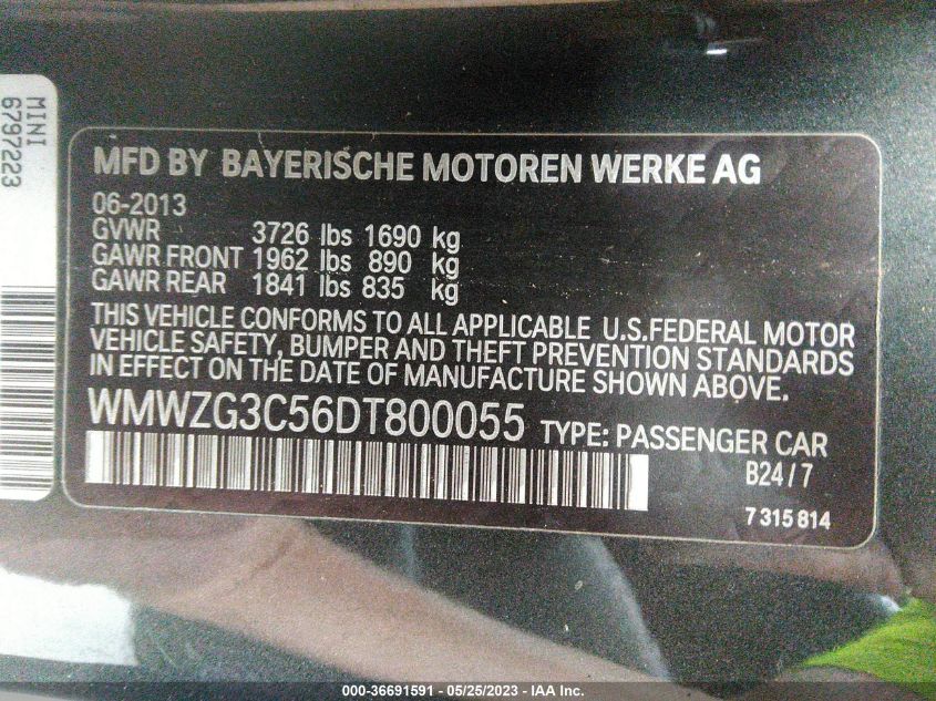 2013 MINI COOPER CLUBMAN S - WMWZG3C56DT800055