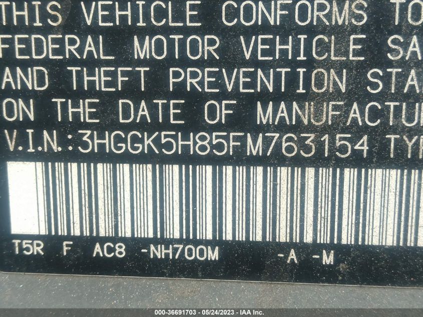 2015 HONDA FIT EX-L/EX - 3HGGK5H85FM763154