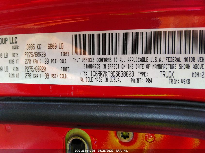2013 RAM 1500 EXPRESS - 1C6RR7KT9DS638603