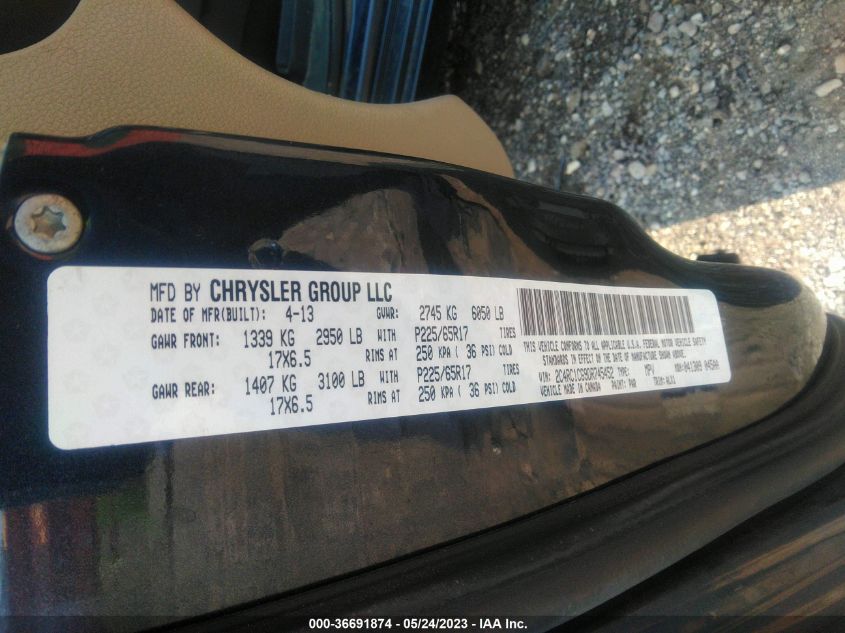 2013 CHRYSLER TOWN & COUNTRY TOURING-L - 2C4RC1CG9DR745452