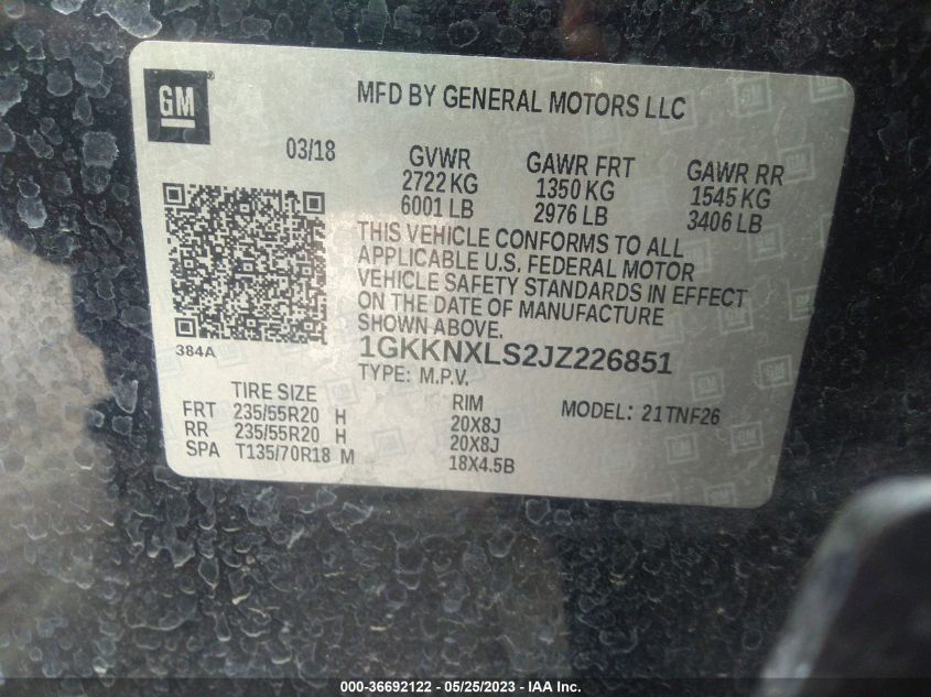 2018 GMC ACADIA DENALI - 1GKKNXLS2JZ226851