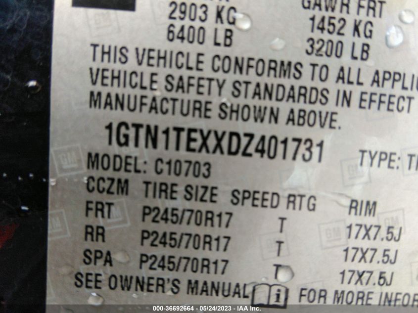 2013 GMC SIERRA 1500 WORK TRUCK - 1GTN1TEXXDZ401731