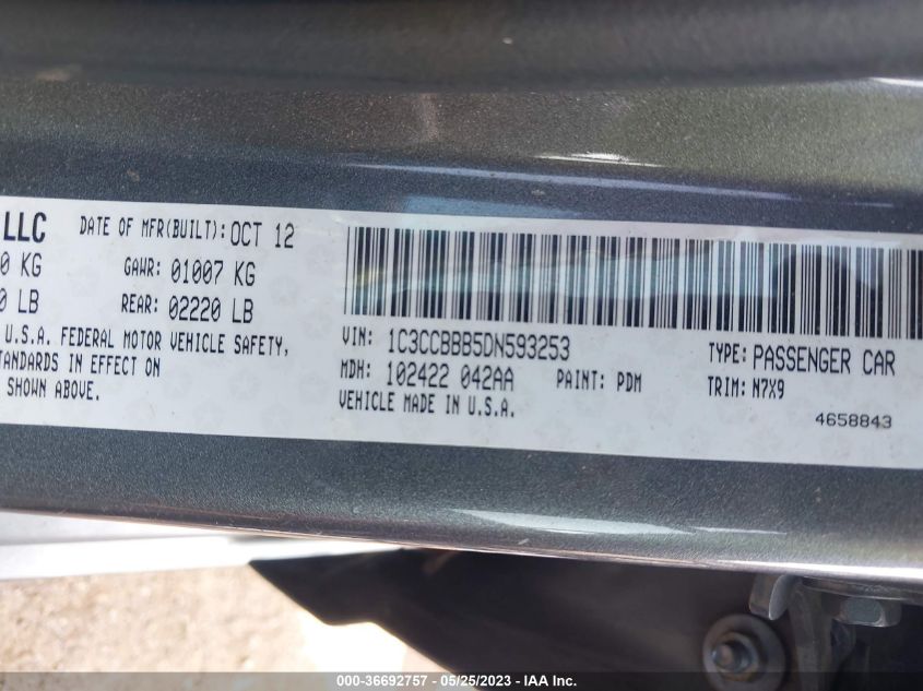 2013 CHRYSLER 200 TOURING - 1C3CCBBB5DN593253