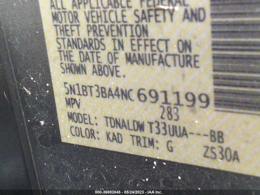 2022 NISSAN ROGUE SV - 5N1BT3BA4NC691199