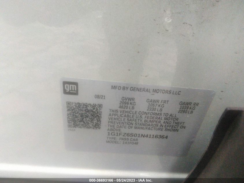 2022 CHEVROLET BOLT EUV PREMIER - 1G1FZ6S01N4116364