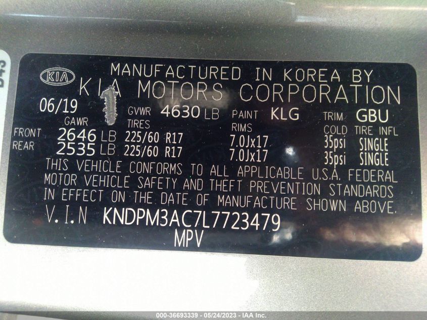 2020 KIA SPORTAGE LX - KNDPM3AC7L7723479