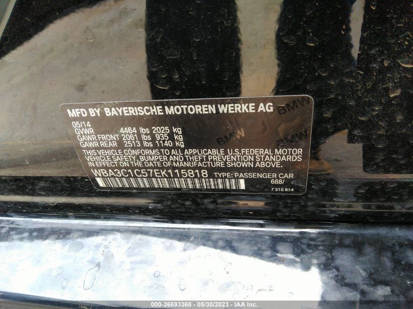 2014 BMW 3 SERIES 328I - WBA3C1C57EK115818