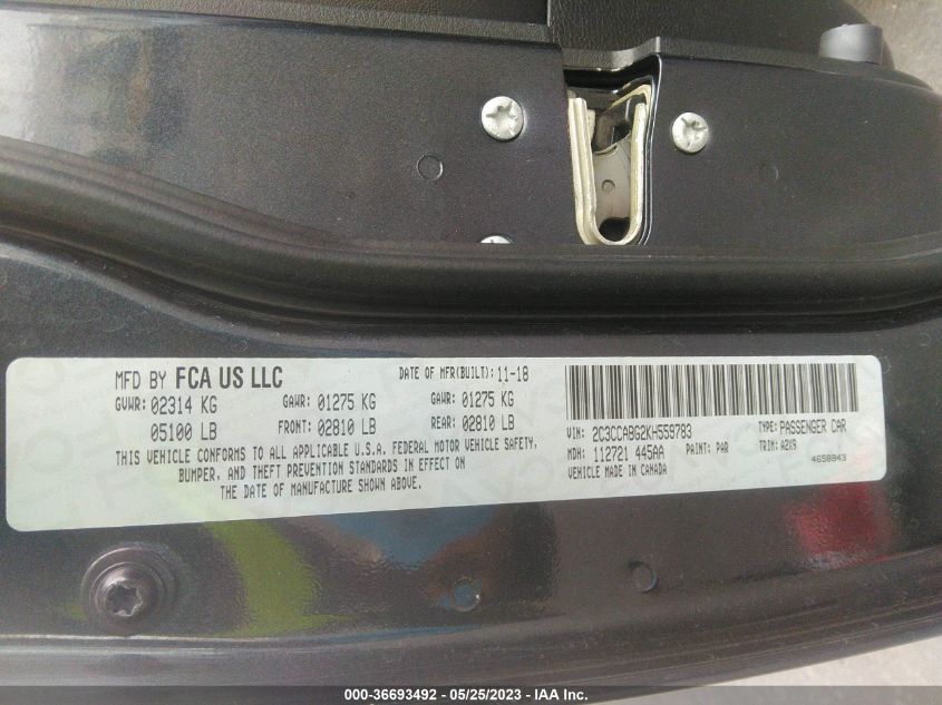 2019 CHRYSLER 300 300S - 2C3CCABG2KH559783